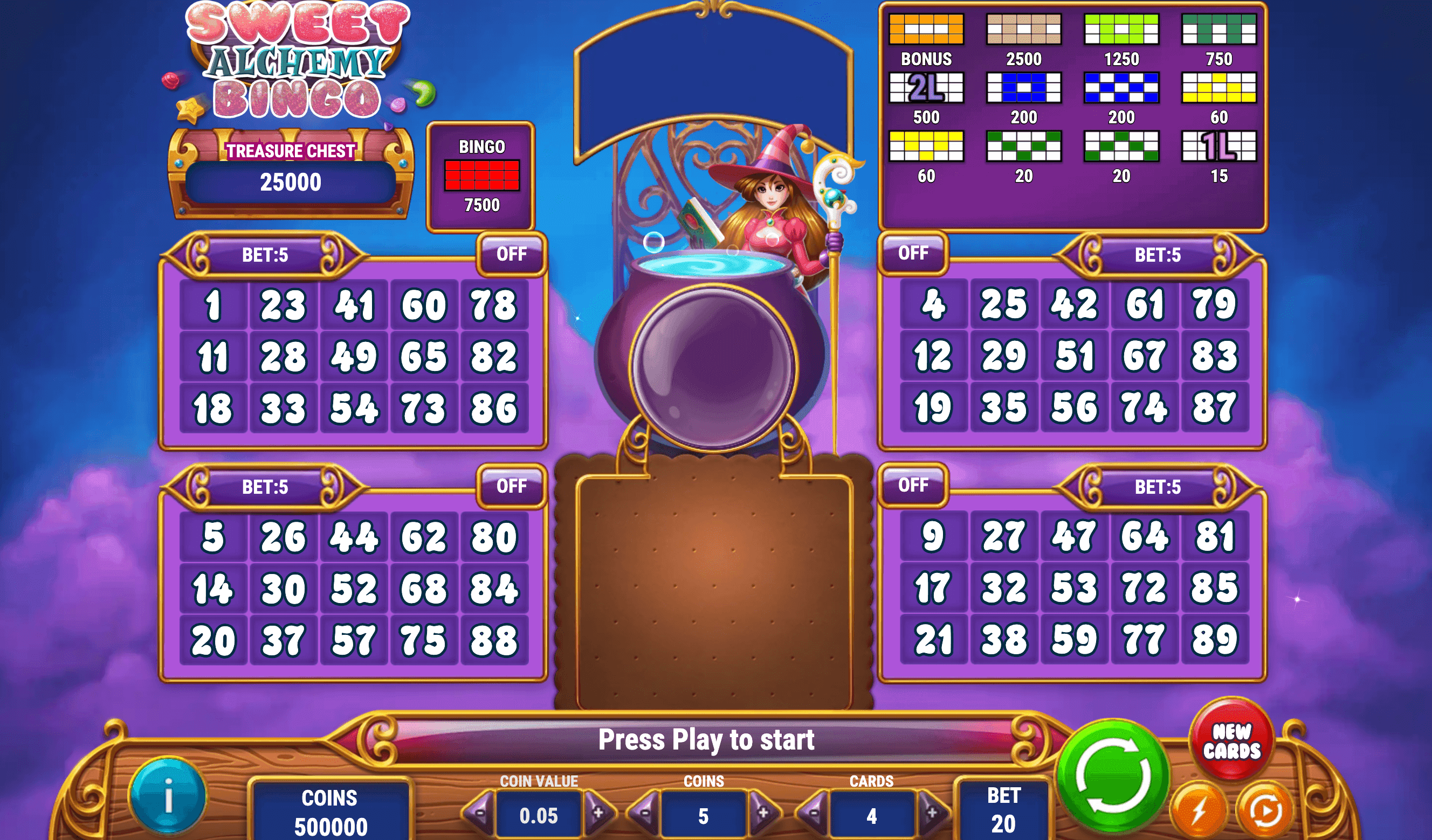 Sweet Alchemy Bingo
